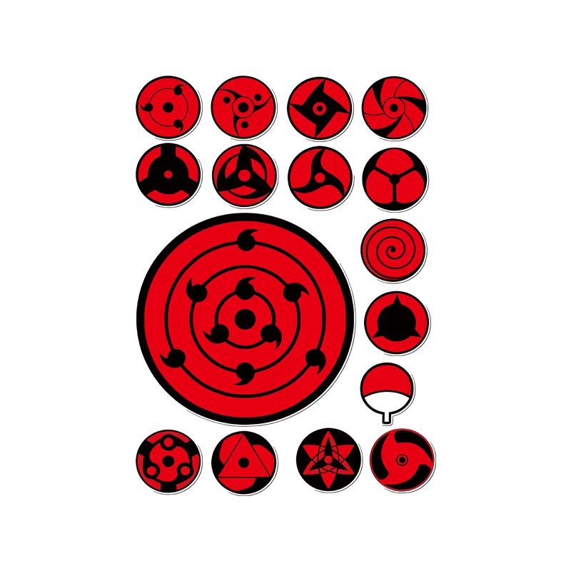 Laptop Accessories Protector - Ensemble d'autocollants découpés Sharingan Eye, autocollants